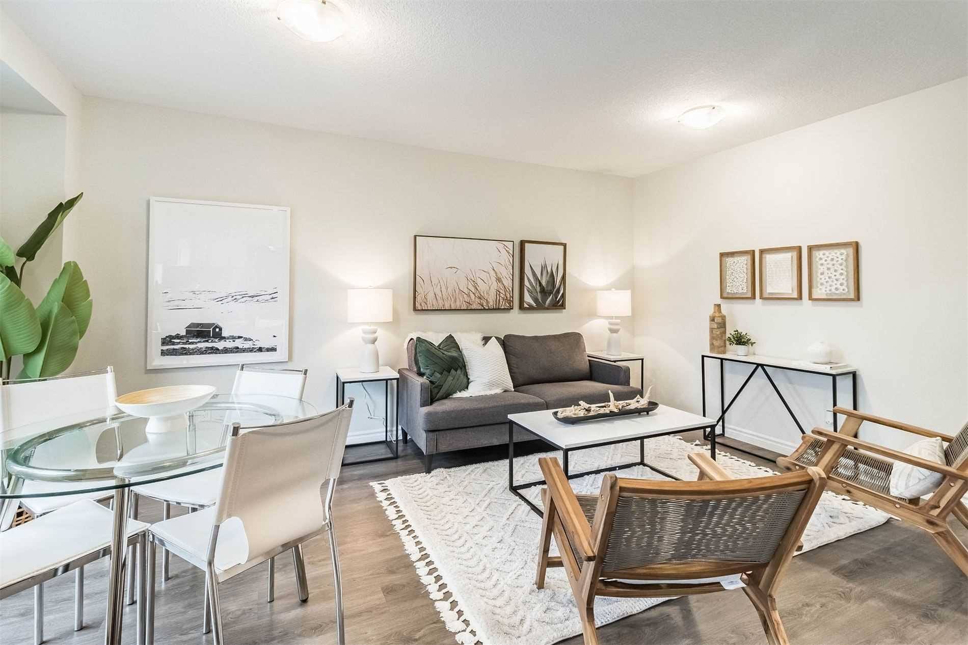 Vacant condo staging — living room Oakville