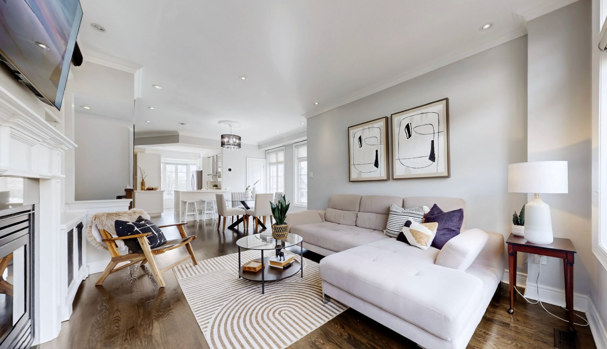 Occupied home staging — living room Oakville